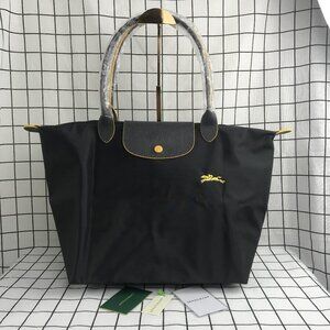 NWT Longchamp Le Pliage Original Large Shoulder Nylon Bag Tote IN Drak grey